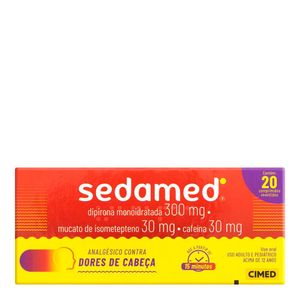 Sedamed Cimed 300mg+ 30mg+ 30mg com 20 comprimidos