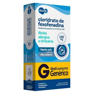 Cloridrato de Fexofenadina 120mg Ems Genérico 10 Comprimidos