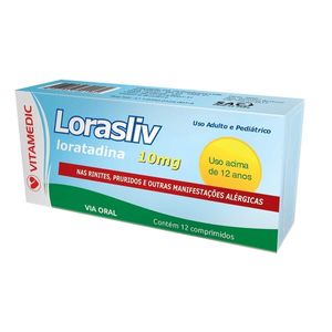 LORASLIV (LORATADINA) 10MG 1 CAIXA COM 12 COMPRIMIDOS