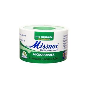FITA MICROPOROSAL BRANCO 2,5CMX4,5CM MISSNER BRANCO 2,5CMX4,