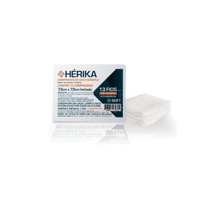 GAZE 7,5X7,5 13 FIOS ESTERIL HERIKA C/10 UNID 13 FIOS C/10 U