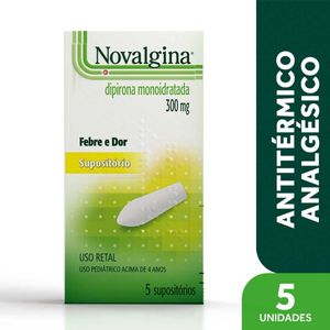 Novalgina Dipirona Sódica 300mg com 5 supositórios