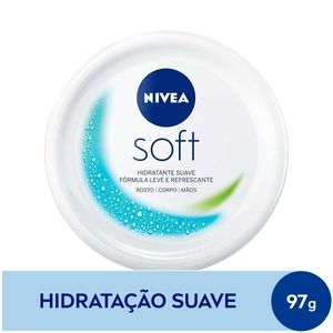 Creme Hidratante para Corpo, Rosto E Mãos Nivea Soft Suave 98G