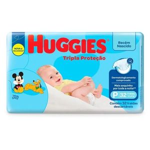 FRALDA HUGGIES TRIPLA PROTEÇÃO JUMBO P - 32 Unidades