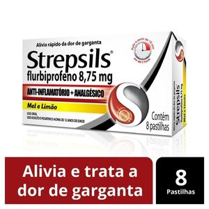 STREPSILS MEL E LIMÃO COM 8 PASTILHAS RECKITT BENCKISER