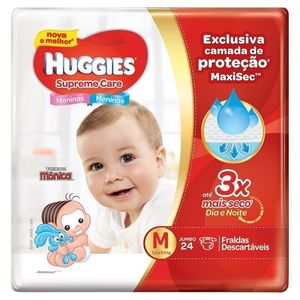 Fralda Huggies Supreme Care Jumbo M 24 Unidades