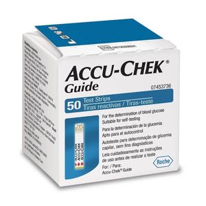 Tiras Medidoras para Controle de Glicemia Accu-Chek Guide 50 Unidades