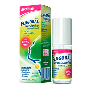 Flogoral 1,5mg/mL caixa contendo 1 frasco spray com 30mL de colutório sabor cereja