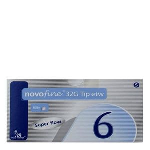 NOVOFINE 0,23/0,25 * 6MM BD 32G CX 100 AGULHAS X 6MM