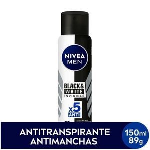 DESODORANTE NIVEA AER 150ML BLACK WHITE FOR MEN - 3182 INVISIBLE