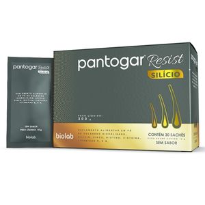 Colágeno Hidrolisado Biolab Pantogar Resist Silício Sem Sabor, 30 Sachês de 10g Cada