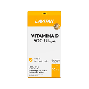 Vitamina D Gotas Lavitan 500UI, limão com 10mL
