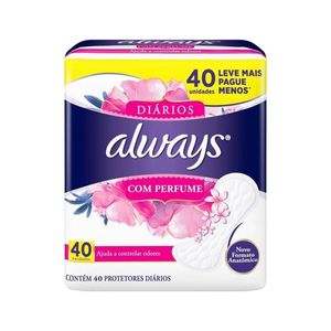 Protetor Diário Always Perfume, Pacote 40 Unidades