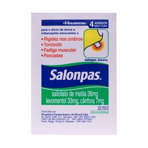 SALONPAS ADESIVO PEQUENO C/4 UNID 4 UNID PEQUENO