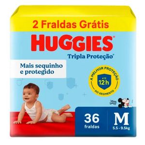 Fralda Huggies Tripla Protecao Disney Meguinha M 36 Unidades