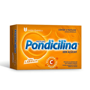 Pondicilina Vitamina C Laranja com 12 Pastilhas para Garganta