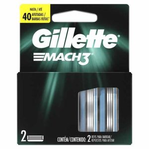 Carga para Aparelho de Barbear Gillette Mach3 com 2 Unidades