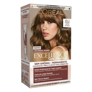 Kit Coloração L'Oréal Paris Excellence Nudes Sem Amônia 6U Louro Escuro com 1 Unidade