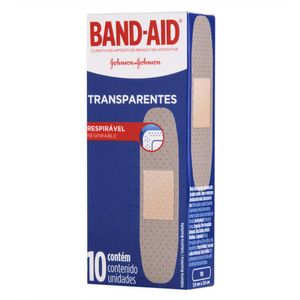 Band-Aid Curativos Transparentes com 10 Unidades