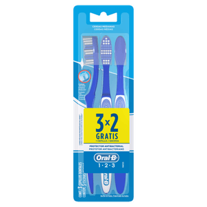 Escova Dental Oral-B 123 Limpeza Brilhante com 3 Unidades