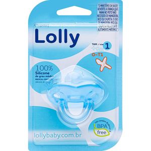 Chupeta Azul Lolly Tamanho 1 com 1 Unidade