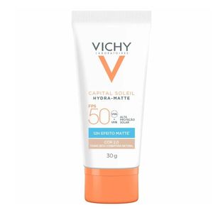 Protetor Solar Facial Vichy Hydra-Matte FPS 50 Cor 2.0 30g