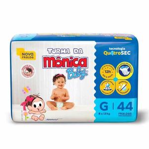 Fralda Descartável Turma da Mônica Baby G com 44 Unidades