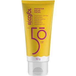 Protetor Solar Facial Toque Seco Oil-Free FPS 50 Ricosol 50g