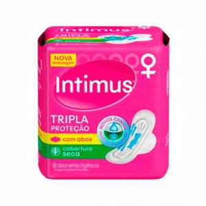 Absorvente Intimus Gel Cobertura Seca com Abas com 8 Unidades