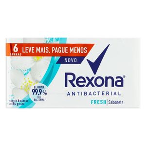 Kit Sabonete Rexona Antibacterial Fresh com 6 Unidades com 84g