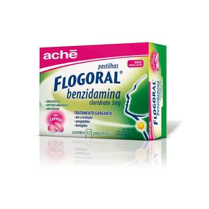 Flogoral 3mg Sabor Cereja com 12 Pastilhas