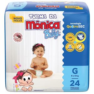 Fralda Descartável Turma da Mônica Baby G com 24 Unidades