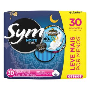 Sym Absorvente com Abas Noite Dia Suave com 30 Unidades