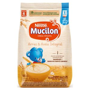 Mucilon Pó Sachê Arroz e Aveia Integral 180g