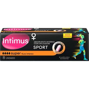 Absorvente Interno Super com Aplicador Intimus Sport com 8 Unidades