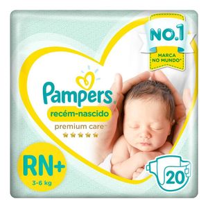 Fralda Descartável Infantil Pampers Premium Care Recém-Nascido RN com 20 Unidades