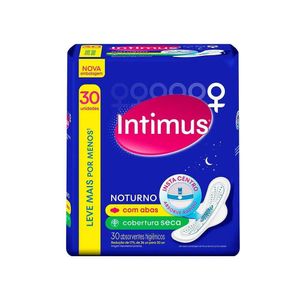 Absorvente Intimus Noturno Cobertura Seca com Abas com 30 Unidades