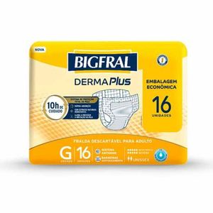 Fralda Descartável Geriátrica Derma Plus Bigfral G com 16 Unidades