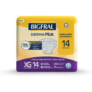 Fralda Descartável Geriátrica Derma Plus Bigfral XG com 14 Unidades
