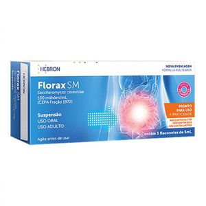Florax SM 100 Milhões/ml Solução de Uso Oral Adulto com 5 Flaconetes com 5ml