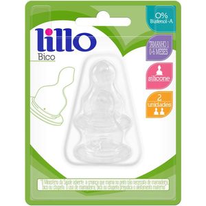 Bico de Mamadeira Tamanho Nº 1 Ortodôntico Silicone Lillo com 2 Unidades