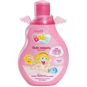 Óleo Corporal Baby Muriel Hipoalergênico para Peles Macias Rosa 100ml