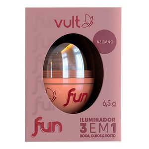 Iluminador Vult Fun Bastão 3 em 1 Rose Iluminada 6,5g