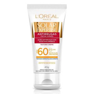 Protetor Solar Facial Antirrugas FPS 60 L'Oréal Paris Solar Expertise 40g