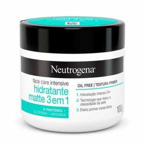 Creme Facial Neutrogena Hidratante Face Care Intensive Matte 3 em 1 100g