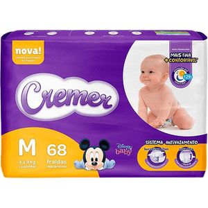 Fralda Cremer Baby Hiper Proteção Noite & Dia Magic M com 68 Unidades