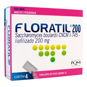 Floratil 200mg/g Pó para Uso Oral com 4 Sachês com 1g