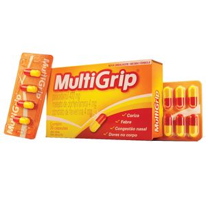 Multigrip 400mg + 4mg + 4mg com 20 Cápsulas Gelatinosas Duras