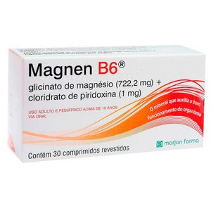 Magnen B6 722,22mg + 1mg com 30 Comprimidos Revestidos