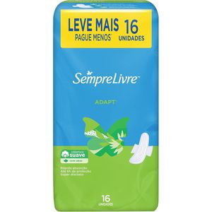 Absorvente Sempre Livre Suave Com Abas com 16 Unidades